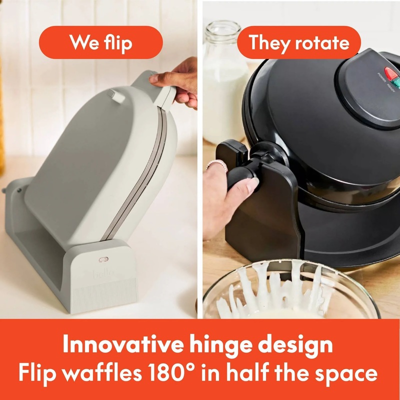 Flip and Store Waffle Maker Oatmilk