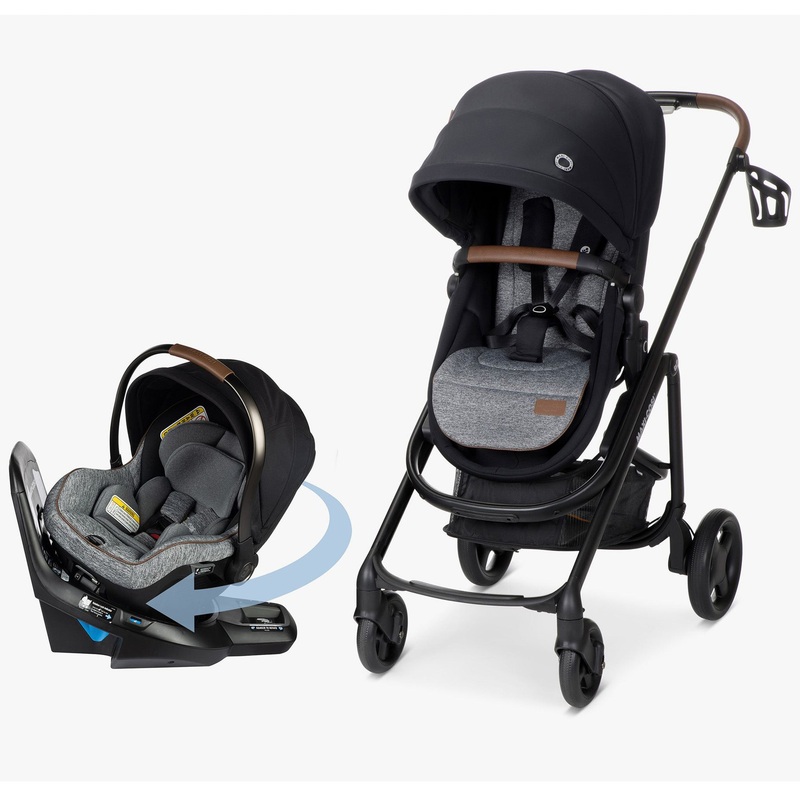 Maxi-Cosi Tayla Max + Peri 180 Rotating Infant Car Seat Travel System Bundle – Onyx Wonder