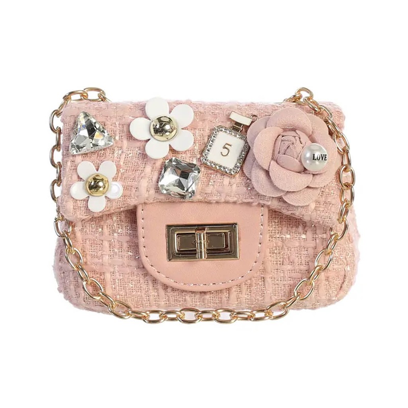 Mini Tweed Purse with Adorable Charms