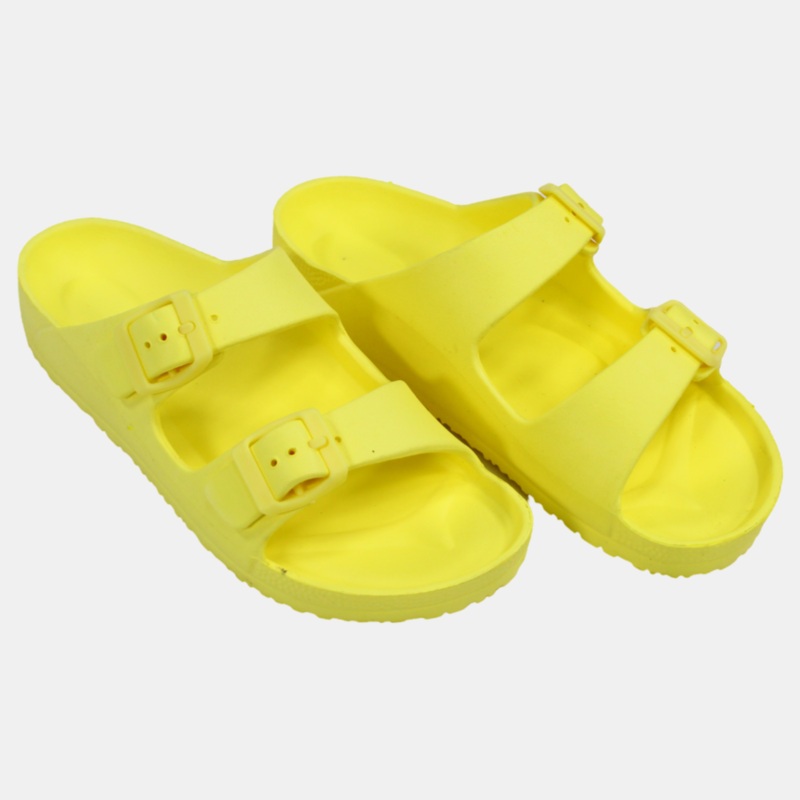 Unisex Rubber Slippers  Yellow Jet Design