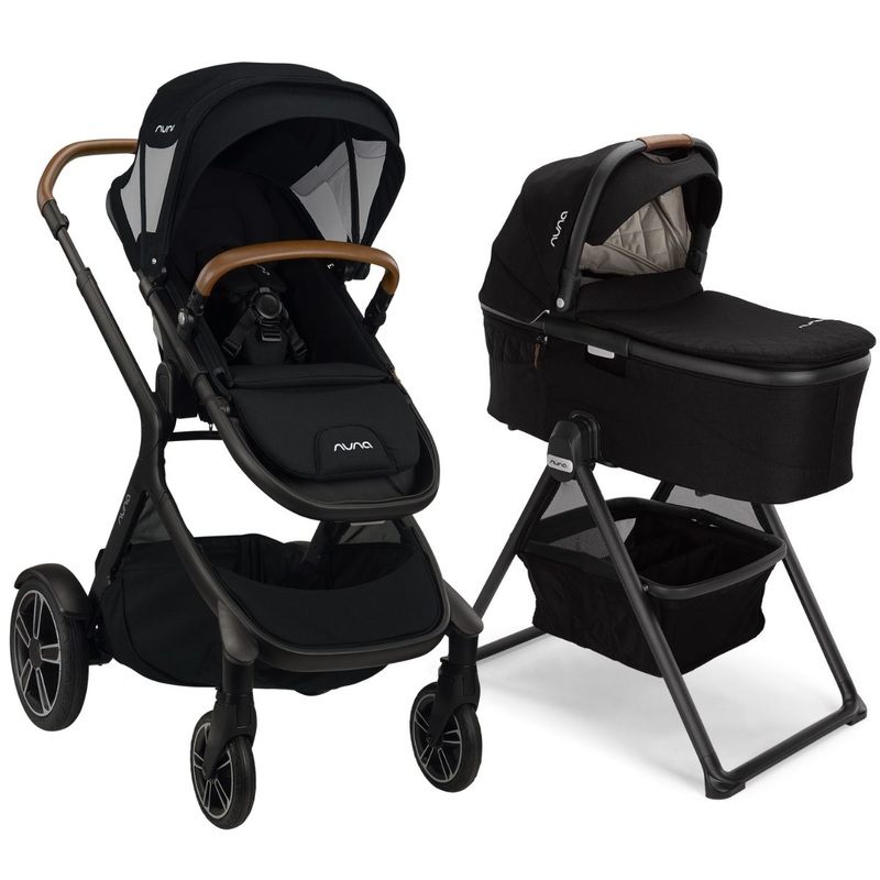 Nuna DEMI Grow Stroller + Bassinet with Stand Bundle – Caviar