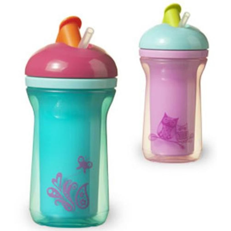 Tommee Tippee Explora Easiflow 9 oz Straw Cup, 2 Pack – Teal/Purple