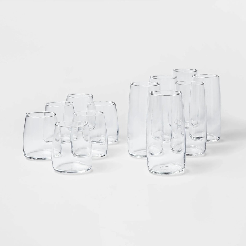 12-Piece Glass Cranston Double Old Fashioned and Cooler Glasses Set