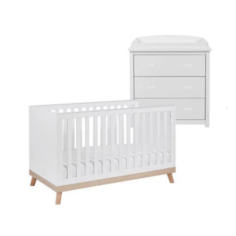 Babymore Mona 2 Piece Universal Room Set – White