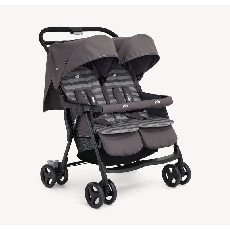 Joie Aire Twin Stroller – Lightweight Double Stroller Dark Pewter
