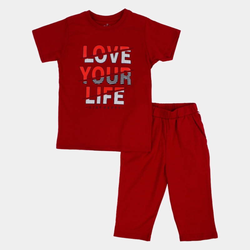 “Love Your Life” Boys Cotton Pajama Set