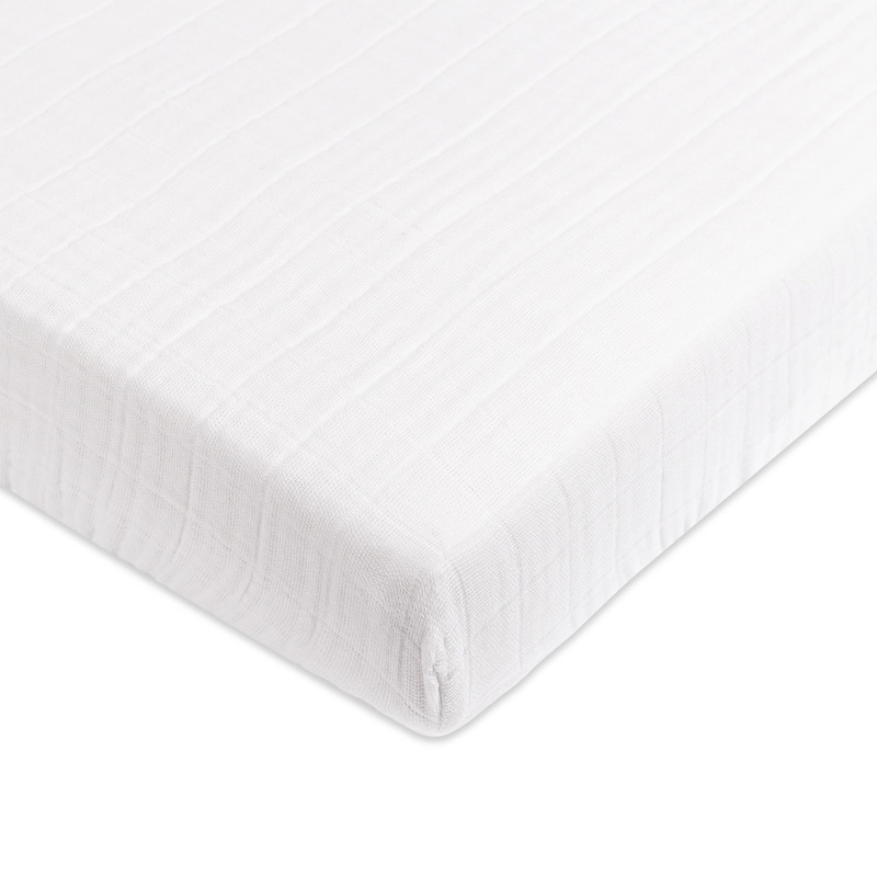 Muslin Mini Crib Sheet – White