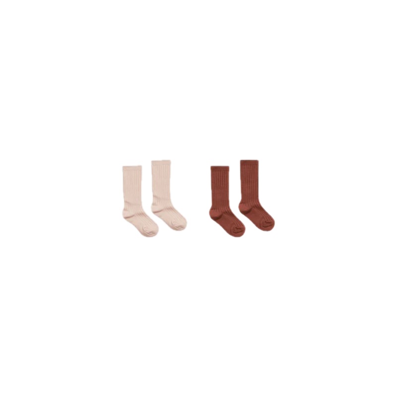 Rylee + Cru Ribbed Socks – Brick Rose