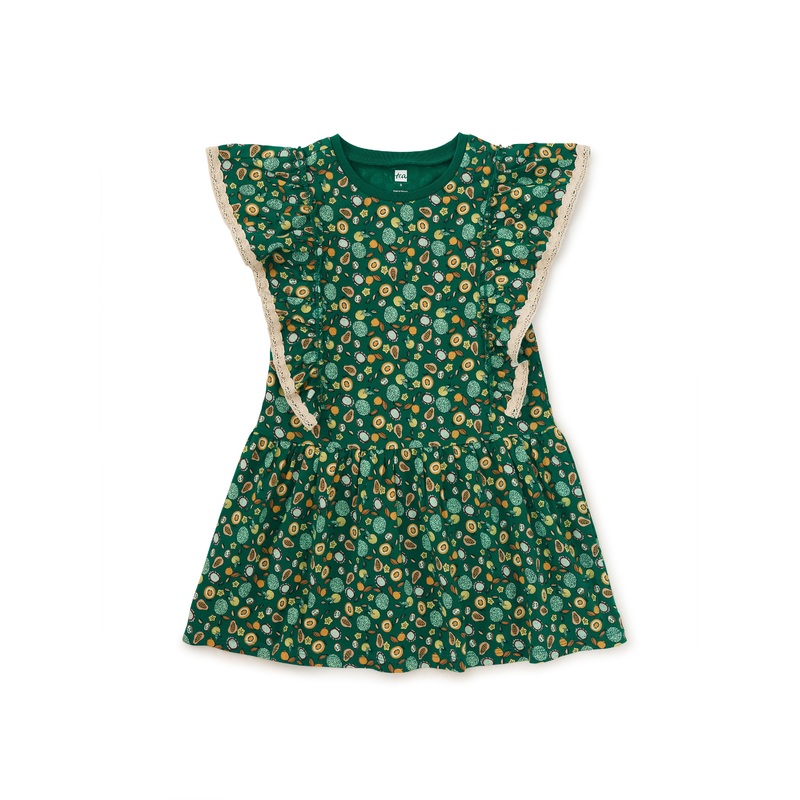 Tea Collection Crochet Trim Ruffle Dress – Super Fruits