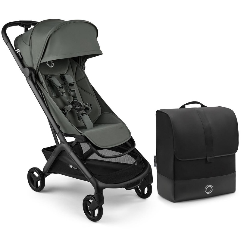 Bugaboo Butterfly 2 Complete Stroller + Travel Bag Bundle – Black / Forest Green / Forest Green