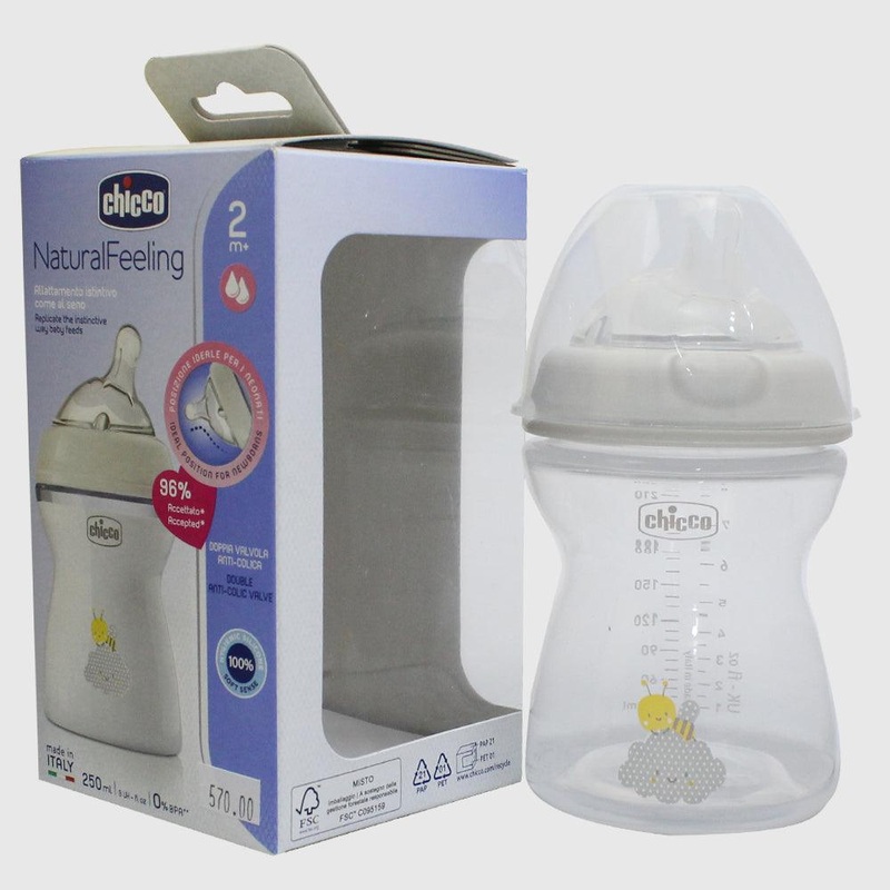 Chicco Natural Feeling Bottle Medium Flow 250ml  (2+ Months)