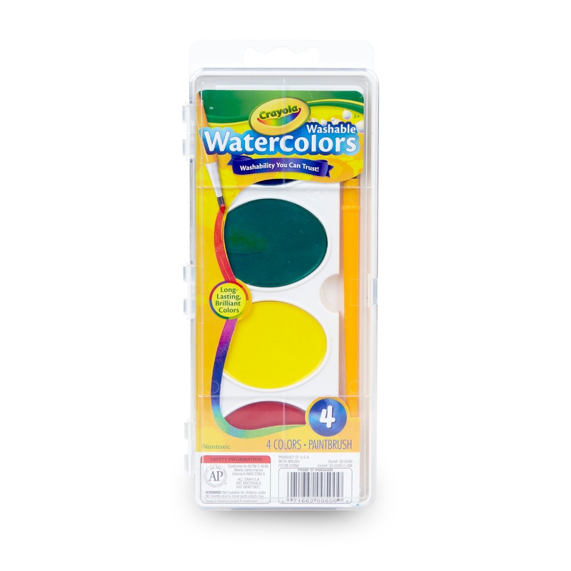 Crayola Jumbo Washable Watercolors (4 Color Palette)
