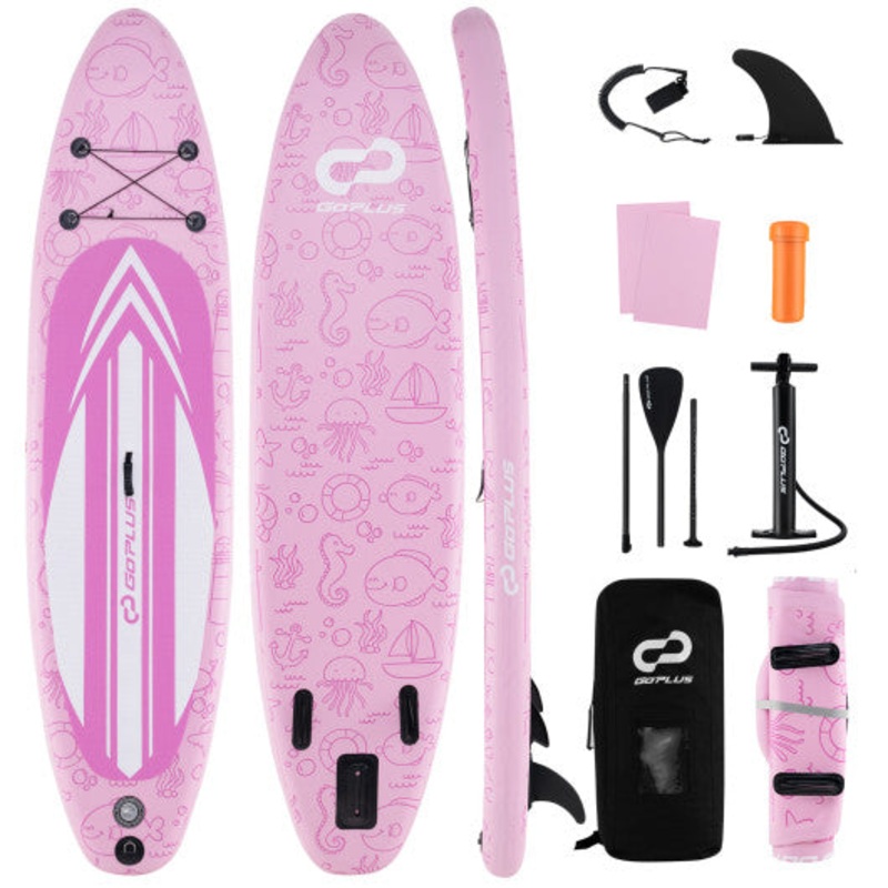 Inflatable Stand Up Paddle Board ISUP Board Accessories With 3 Fins and Backpack-S