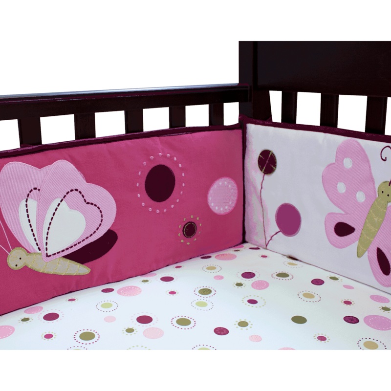 Lambs & Ivy Raspberry Swirl Crib Bumper