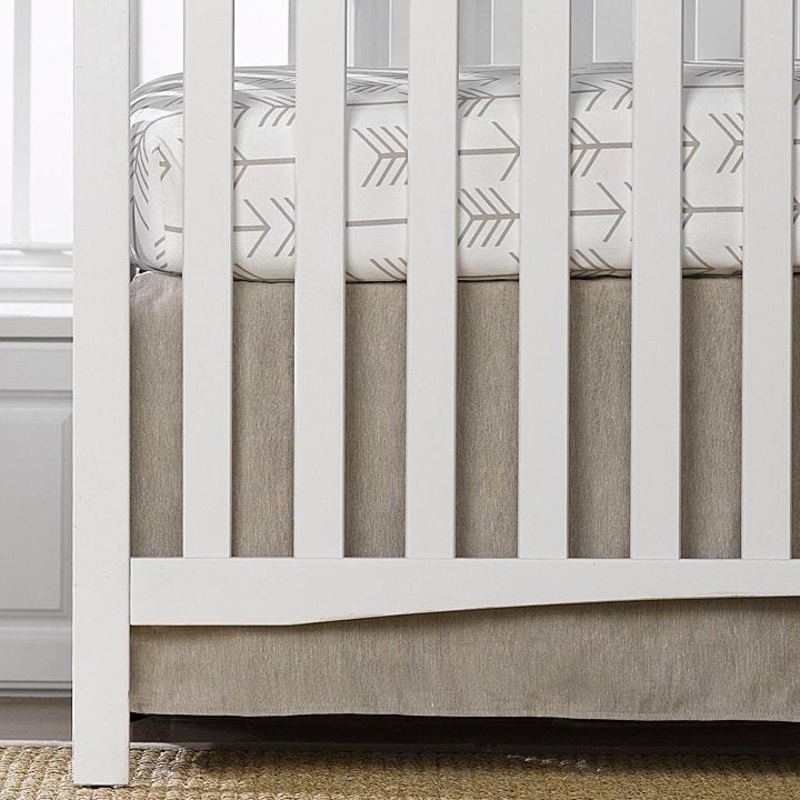 Liz & Roo Flax Linen Crib Skirt 16″ Drop