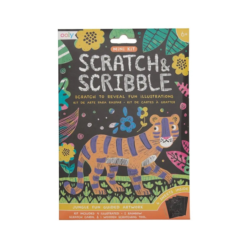 Ooly Mini Scratch & Scribble Art Kit: Jungle Fun