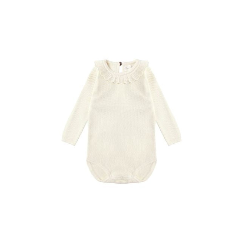 Ruffle Collar Bodysuit – Natural