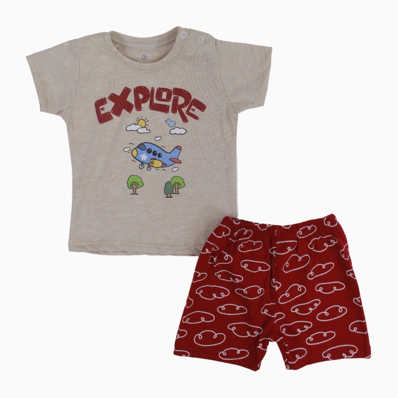 Baby Boys Cotton Pajama Set – Explorer Print