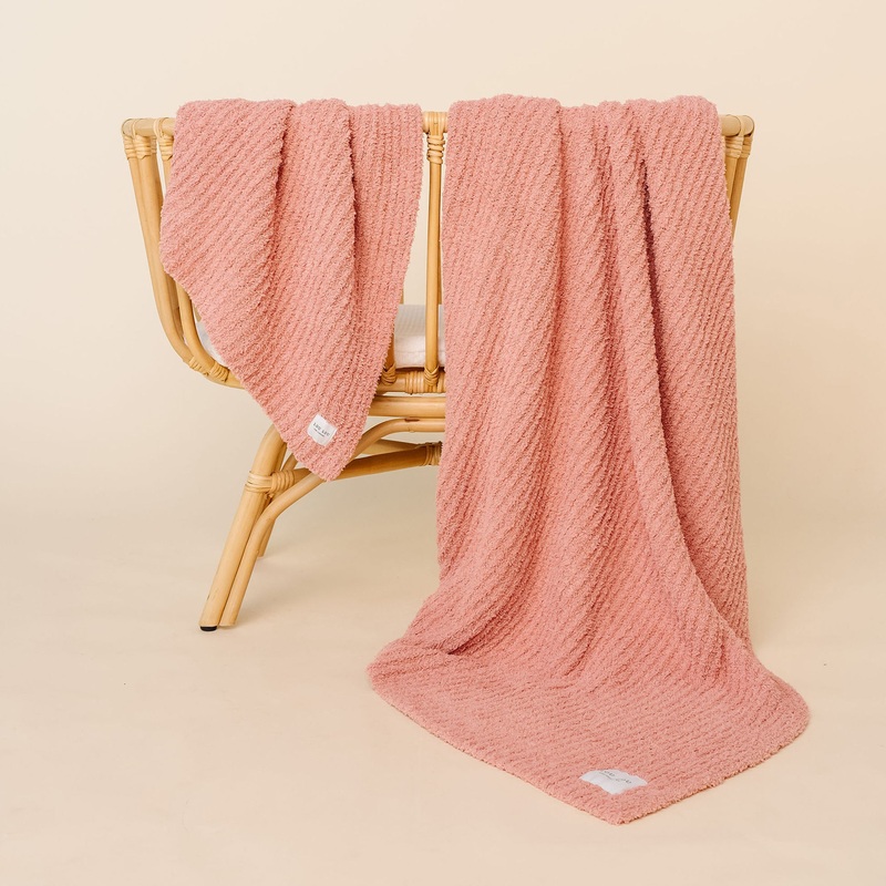 Chenille Blanket – Rose – Small & Large