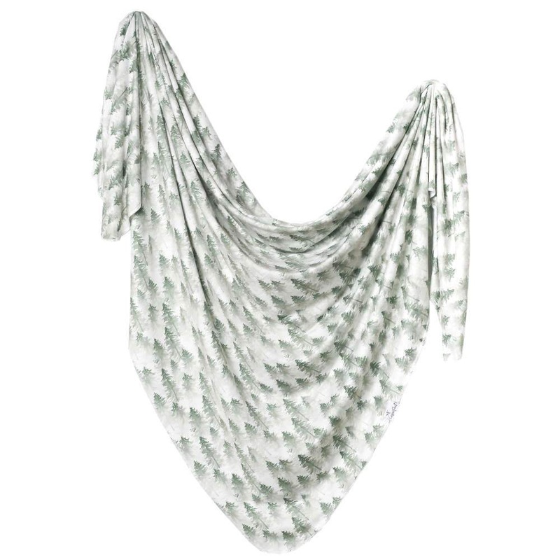 Copper Pearl Knit Swaddle Blanket | Evergreen