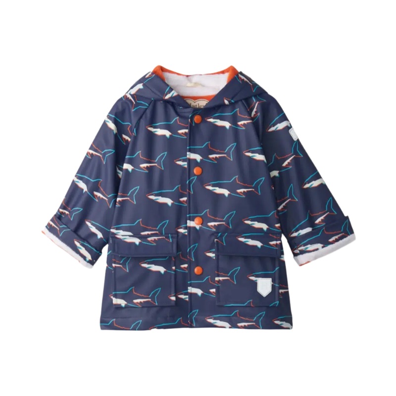 Hatley – Button-Up Rain Jacket – Color Change Sharks