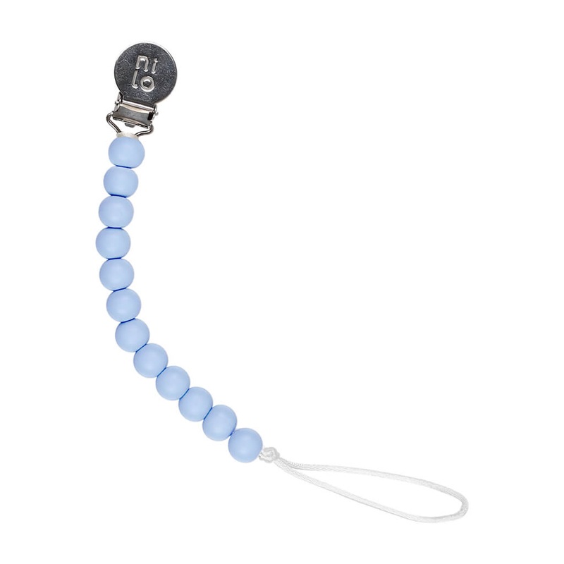 Small Silicone Beads Pacifier Holder Baby Blue