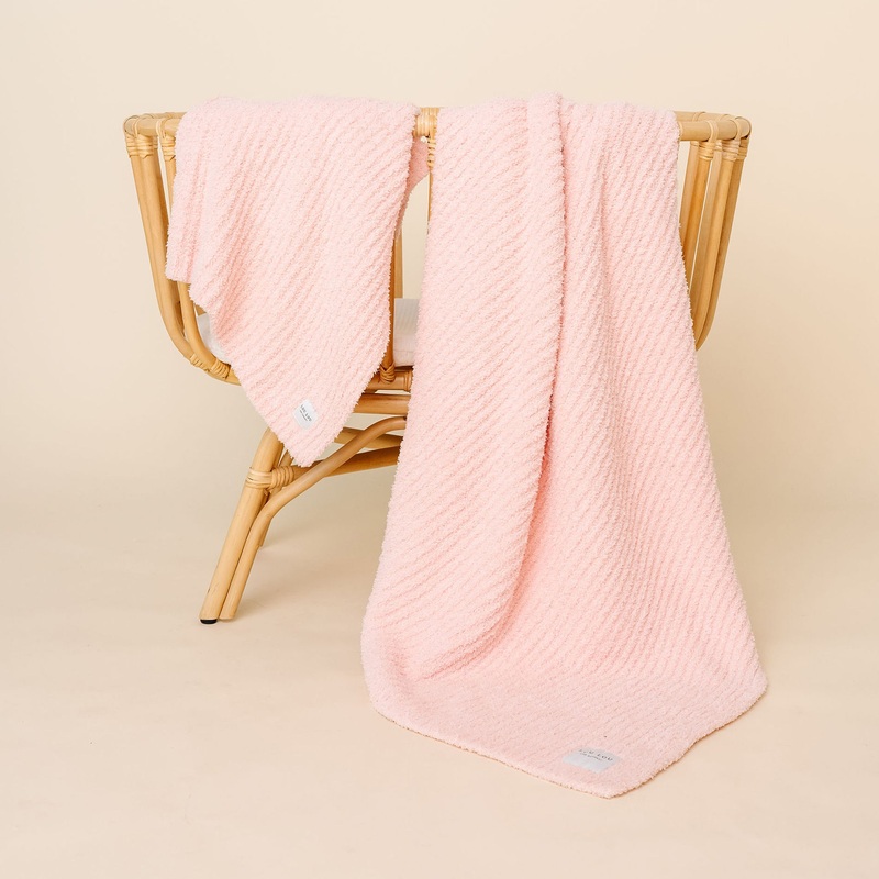 Chenille Blanket – Blush Pink – Small & Large