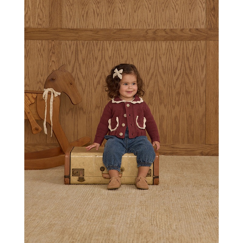 Collared Cardigan – Burgundy