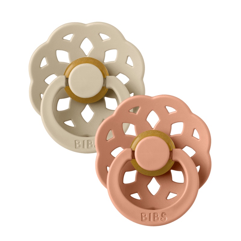 BIBS Bohme Pacifier 2-Pack Latex Size 1  Vanilla/Peach