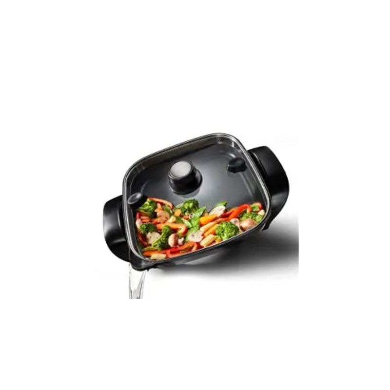 DiamondForce 12 X 12 Strain & Pour Electric Skillet – Black