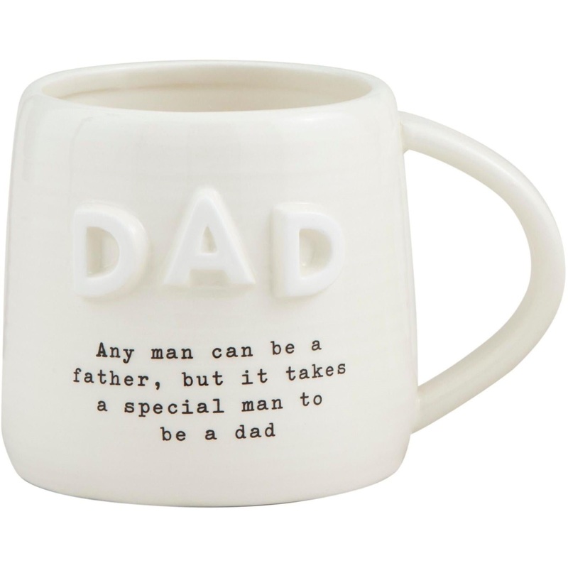 Mud Pie White Dad Chunky Letter Mug
