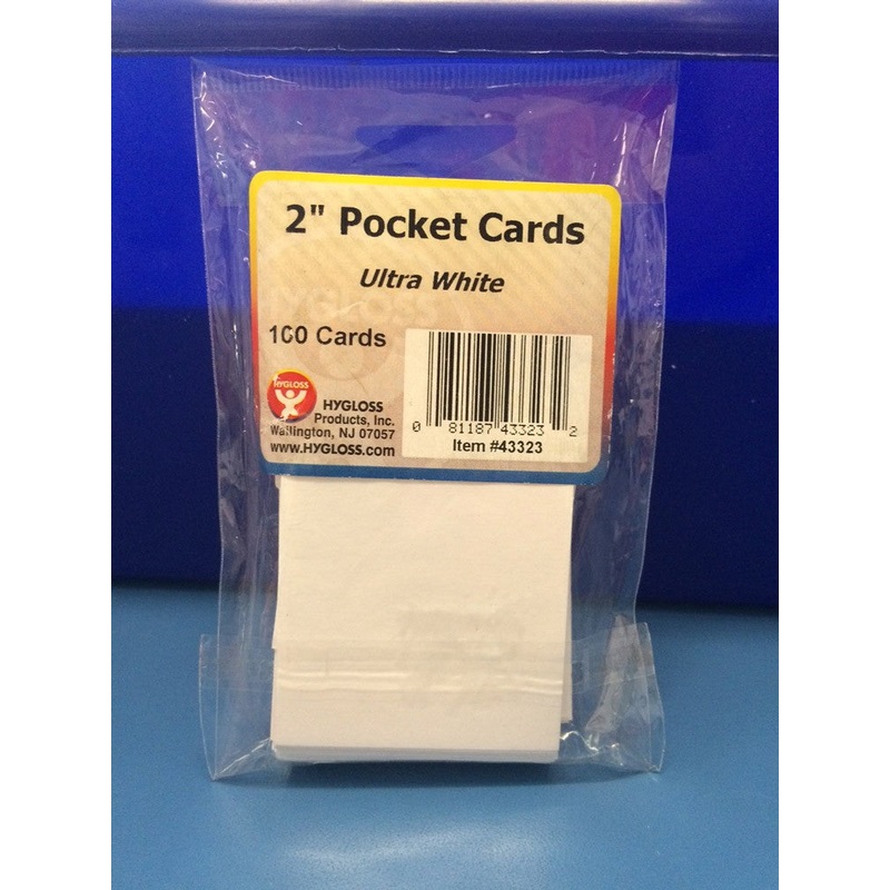 White Pocket Cards – 2″ x 2″