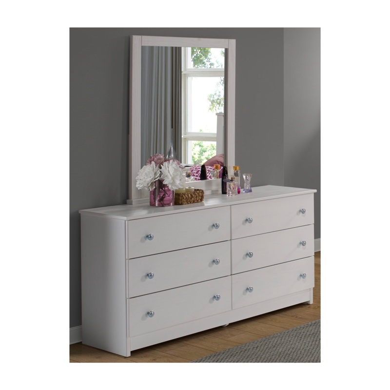 Wire Brushed 6 Drawer Double Dresser