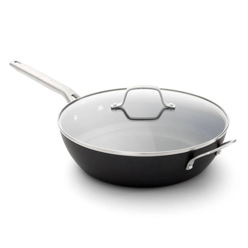 12″ Hard Anodized Nonstick Jumbo Fry Pan with Lid