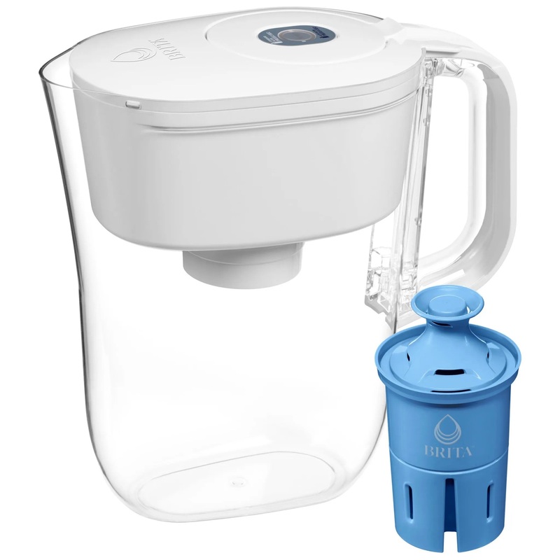 6 Cup Denali Water Pitcher Dispenser with Elite Water Filter – White