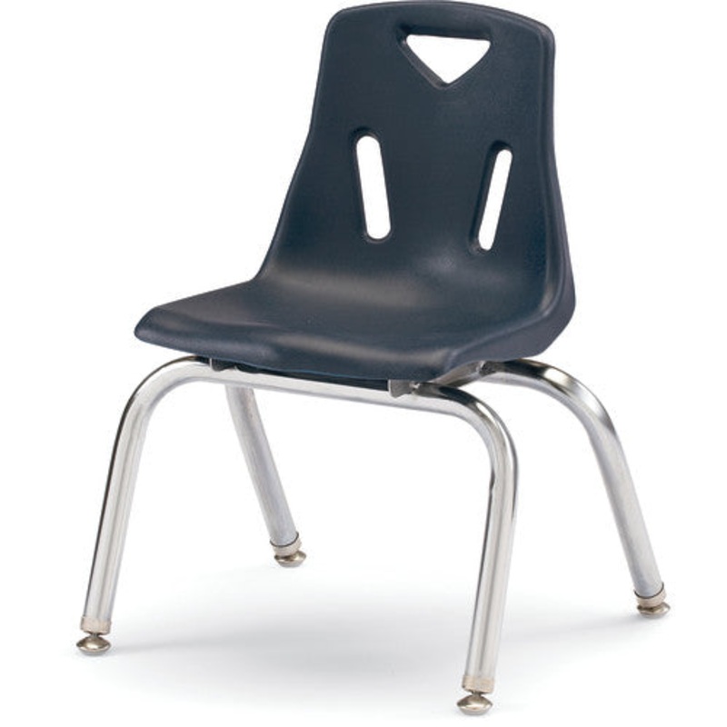 Berries Stacking Chair with Chrome-Plated Legs – 12″ Ht – Navy