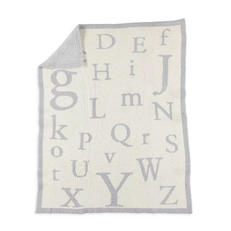 CozyChic ABC Blanket – Ocean & Cream