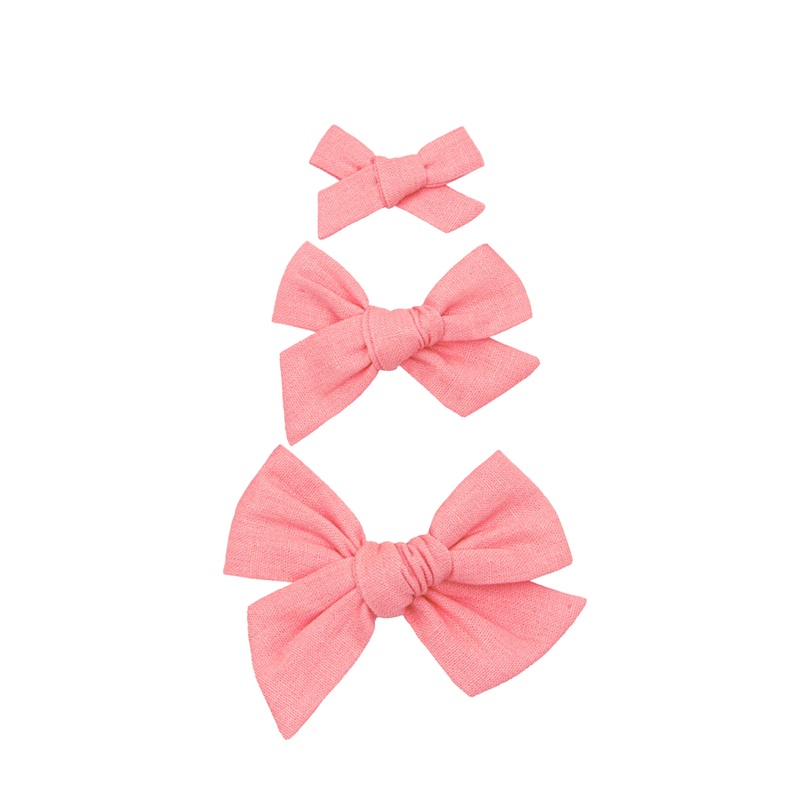 Linen Bow – Bubblegum Clip