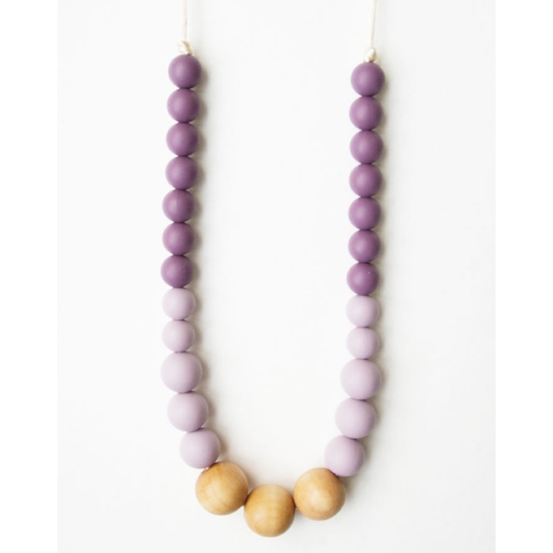 Loulou Lollipop Naturalist Statement Necklace – Plum/Mauve