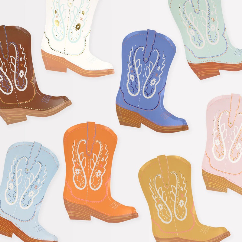 Meri Meri Western Boot Plates (x 8)