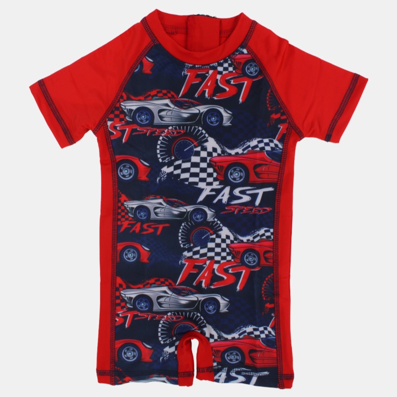 Swimsuit Overall  Fast Car Print