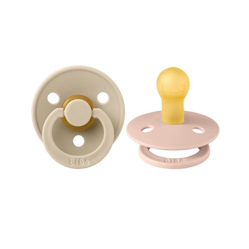 Bibs Natural Rubber Pacifier 2 Pack Vanilla/Blush