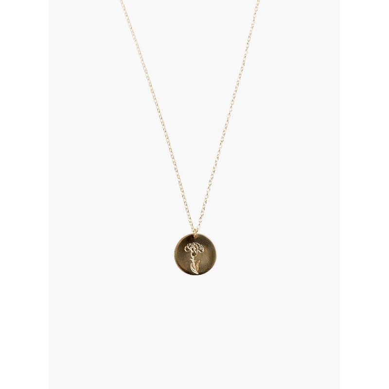 Bloom Birth Month Floral Stamp Necklace – 24″