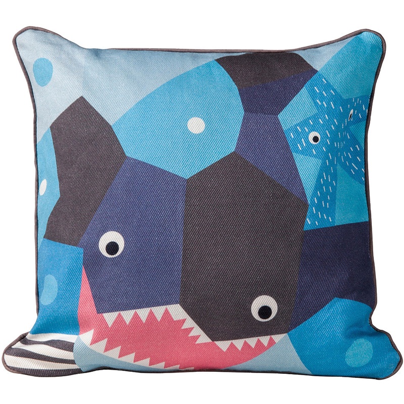 Nursery Works Oceanography Cubist Print Toddler Pillow – Shark