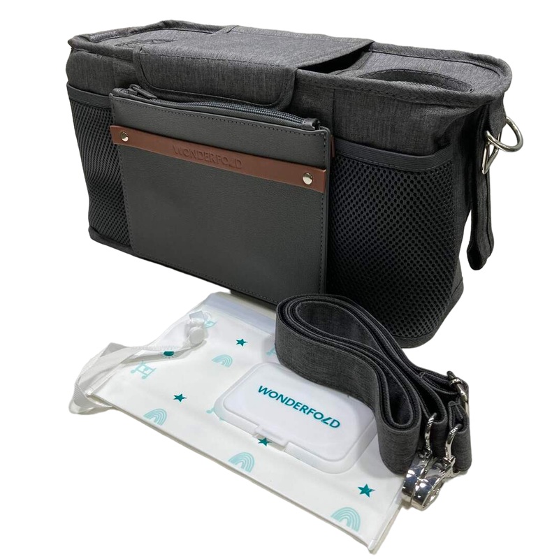 Wonderfold Parent Console, Charcoal Gray, 2 Seater (2 Cup Holders)