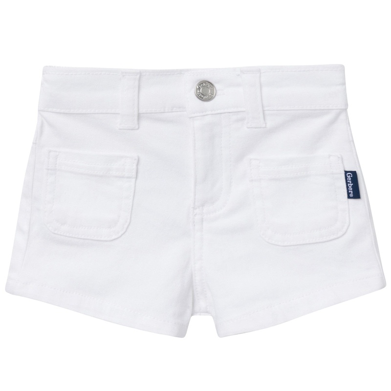 Baby & Toddler Girls White Twill Shorts