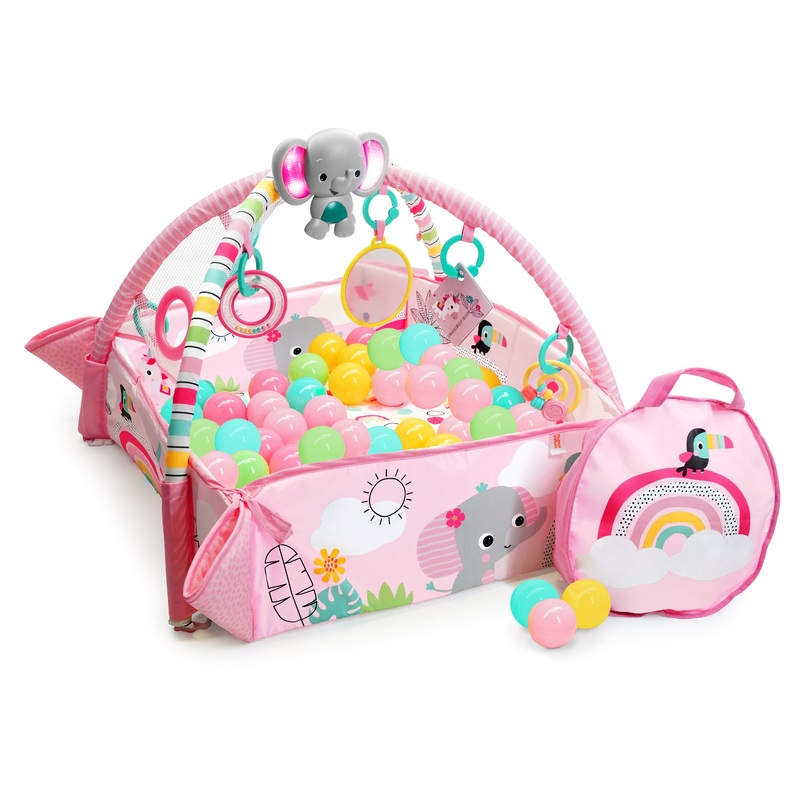 Bright Starts 5-in-1 Your Way Ball Play Baby Activity Play Gym & Ball Pit, Rainbow Tropics