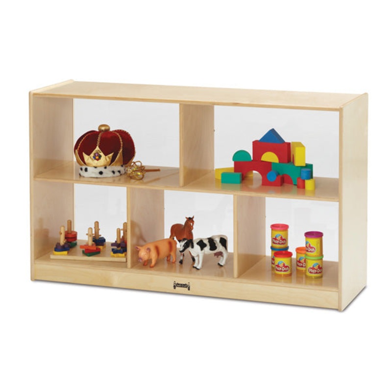 Jonti-Craft Low Single Mobile Storage Unit – See-Thru Back