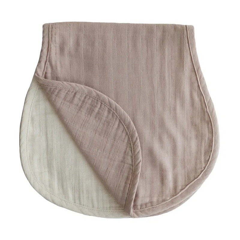 Mushie – Organic Cotton Muslin Burp Cloth 2-Pack – Natural + Fog