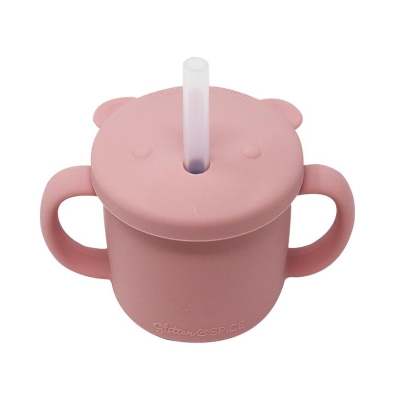 Glitter & Spice | Grow With Me Silicone Bear Cup Dusty Rose